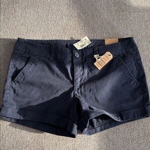 American Eagle Outfitters Navy Shorts Tailored Cotton Blend